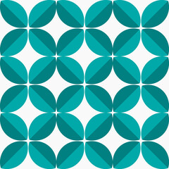 Fototapeta premium Floral tile blue classic pattern. Geometric abstract shapes.