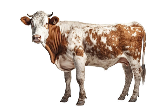 Simmental cow on transparent background, created with generative AI