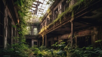 Rust and Greenery: The Eerie Charm of an Abandoned Factory 1. Generative AI