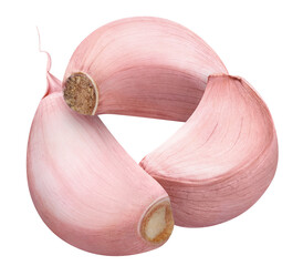 Three delicious garlic cloves cut out