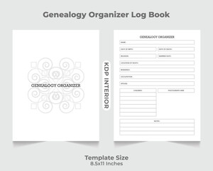 Genealogy Organizer Log Book KDP Interior