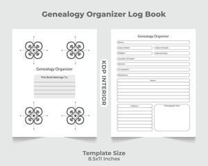 Genealogy Organizer Log Book KDP Interior
