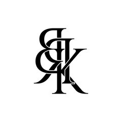 brk lettering initial monogram logo design
