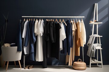 minimalist wardrobe filled with versatile pieces that can be mixed and matched for any occasion, created with generative ai