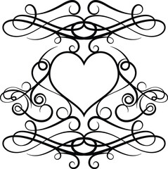 Ornamental divider. Decorative filigree design element