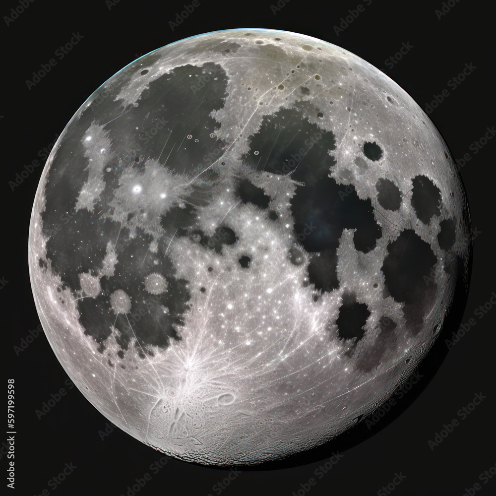 Wall mural a view of the moon, created with generative ai technology
