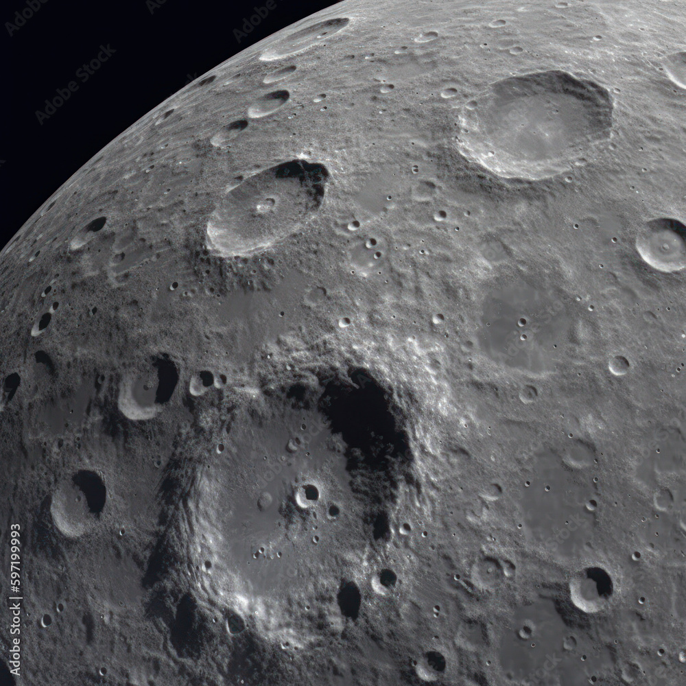Canvas Prints a view of the moon surface, created with generative ai technology