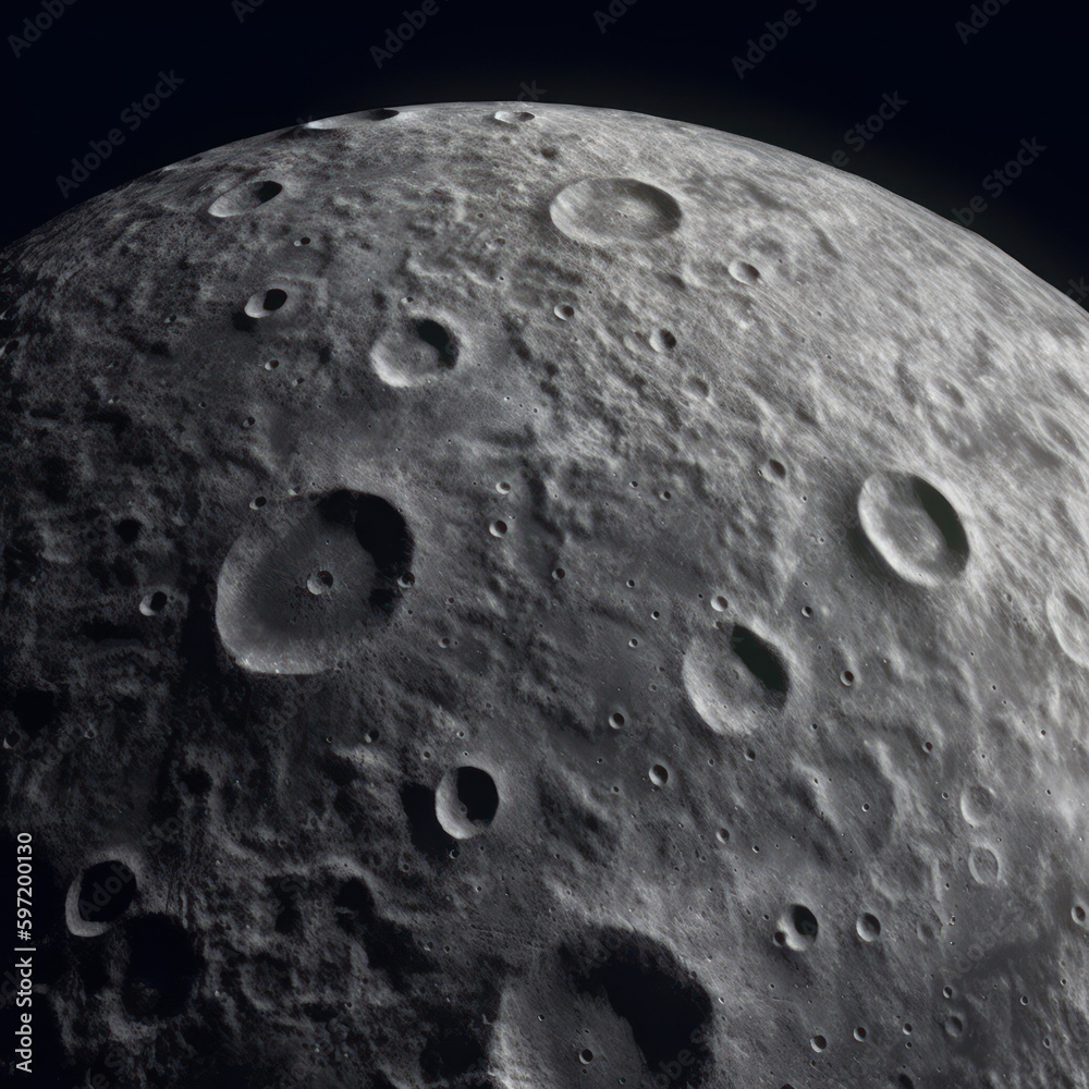 Poster a view of the moon surface, created with generative ai technology
