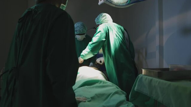 medical team revive a patient in cardiac arrest using a pacemaker