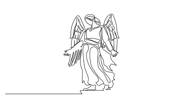 holy angel greek statue sculpture line art