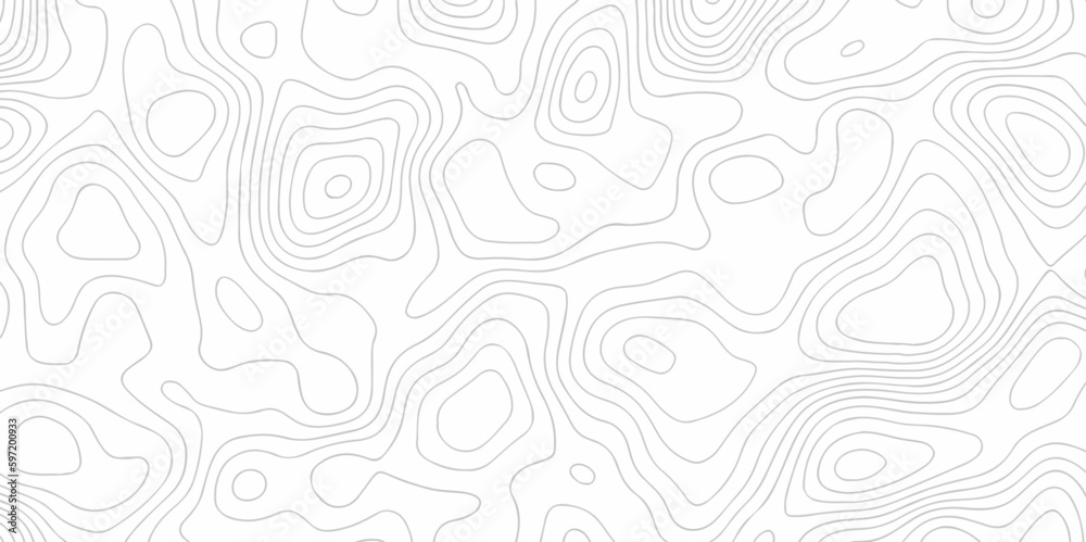 Wall mural seamless pattern with white sea map and dots topographic contours map background,curved reliefs abst