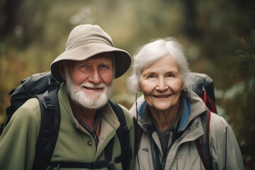 Fototapeta premium Senior Hikers Exploring Nature