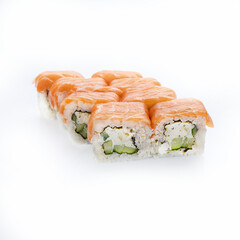 delicious sushi from the chef on a white background
