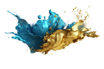 Gold and Blue splash isolated