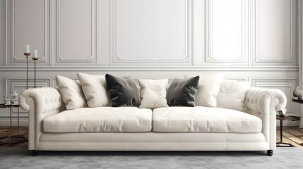 white sofa in a room, generated AI