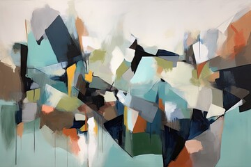 minimalist abstract painting with defined edges and shapes, created with generative ai