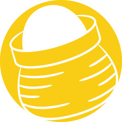 rice sack in yellow circle button illustration