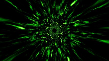 Abstract background of green fire explosion effect
