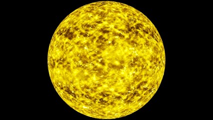 Burning yellow sphere planet overlay