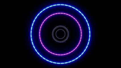 Glowing Purple and Blue Dashed Circle Lights Overlay