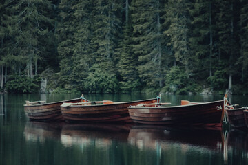 Boats on a lake