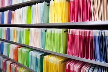 color-coded file system for filing business documents, created with generative ai