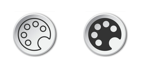 Painter palette icon. Color change icon. Linear, flat, and color design. Vector illustration.