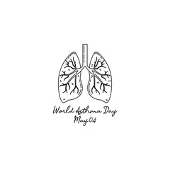 line art of world asthma day good for world asthma day celebrate. line art. illustration.