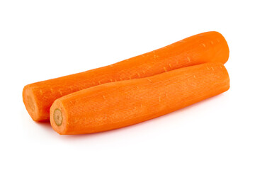 Grated carrot, isolated on white background.