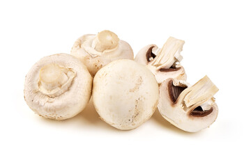 Champignons, close-up, isolated on white background.
