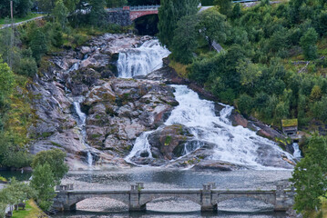 Wasserfall Hellesyltfossen von Hellesylt - Norwegen