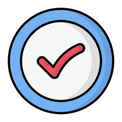 Quality Check Sign Line Color Icon