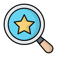 Quality Search Line Color Icon