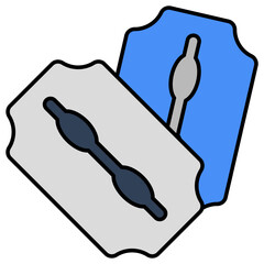 Conceptual flat design icon of razor blades 