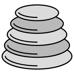 A readily available icon of spa stones, flat design vector 