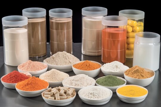 nutritional supplement manufacturer, testing products for quality and consistency, created with generative ai