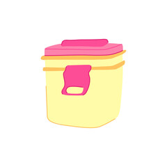 apple lunch box cartoon vector illustration