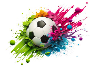 Naklejka premium soccer ball with splashes