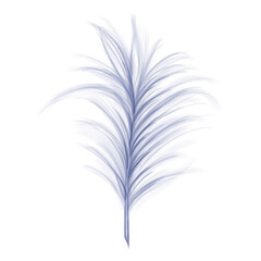 Fototapeta na wymiar Elegant fluffy bluish feather of a swan, goose. Decorative element for theatrical costumes, carnival outfits, hats, bouquets of flowers and souvenirs. Digital illustration on a white background