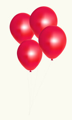 Red balloons with on white background. Vector