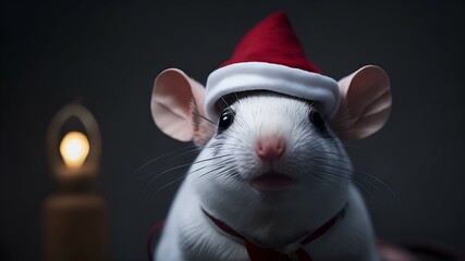 A Festive Rat in a Santa Hat, Generative AI
