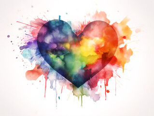 abstract watercolor heart