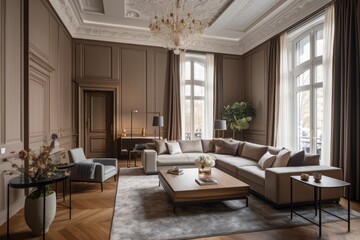 classic, elegant interior design with luxurious furnishings and details, created with generative ai