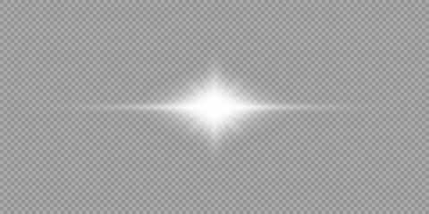 White horizontal light effect of lens flares