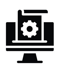 content management glyph icon illustration vector graphic