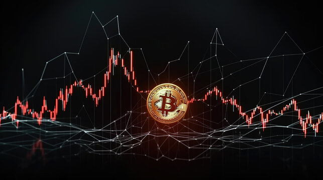 a lot of trading candles going down, bitcoin crash incoming, generative ai technology