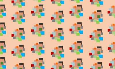 square multi size coloring on orange background