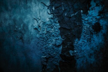 Image de fond de plâtre de texture sur le mur dans des tons noirs bleu foncé dans un style grunge. AI générative 