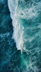 Sea waves with foam. Generative ai.