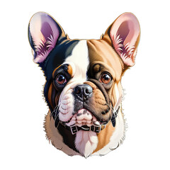 French Bulldog portrait on transparent background